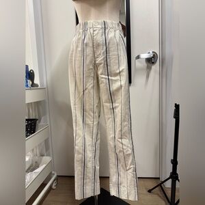 Striped Cream and Navy Pants